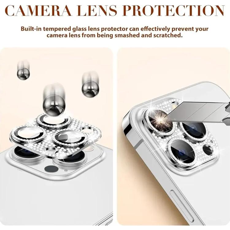 For iPhone 14 Pro Max Kalebol All-in-One Frosted Metal Armor Diamond-Shine Camera Lens Film