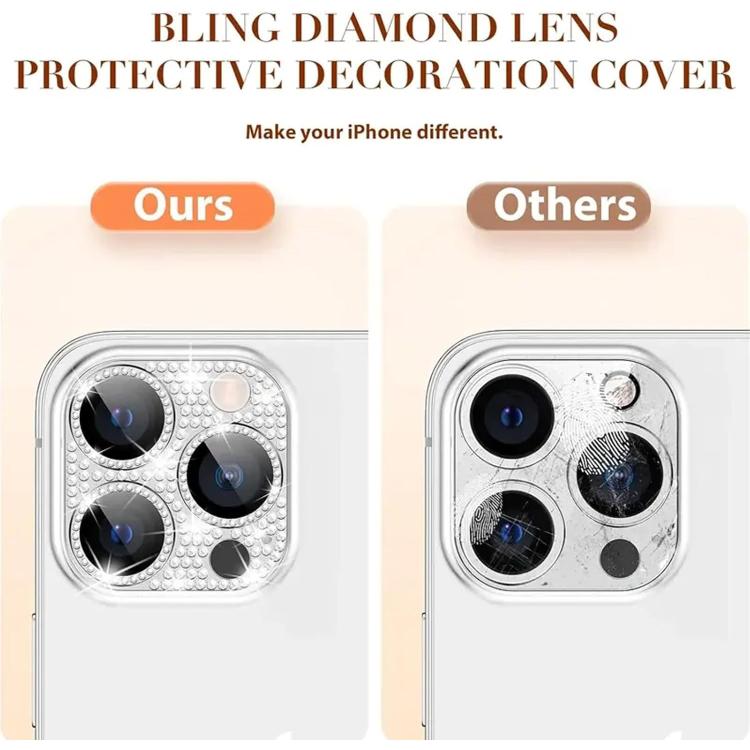 For iPhone 13 Pro Max Kalebol All-in-One Frosted Metal Armor Diamond-Shine Camera Lens Film