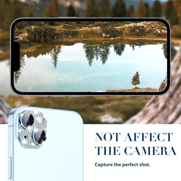 For iPhone 13 Kalebol All-in-One Frosted Metal Armor Diamond-Shine Camera Lens Film