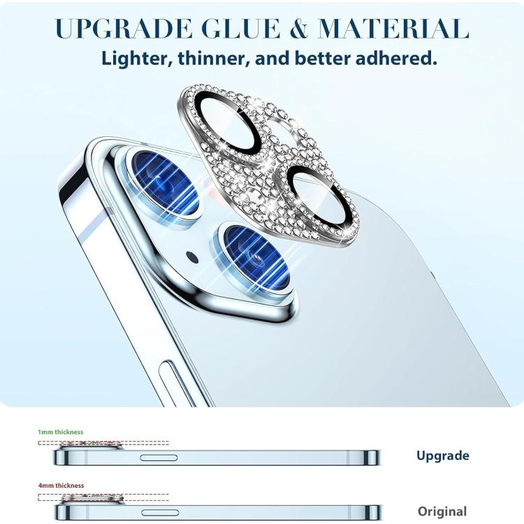For iPhone 13 Kalebol All-in-One Frosted Metal Armor Diamond-Shine Camera Lens Film