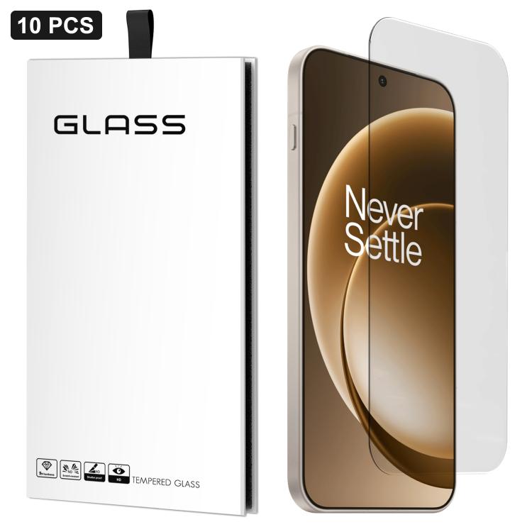 For OnePlus 15 10pcs 3D Large Arc Half-Screen No White Border High-Aluminum Thick Adhesive HD Tempered Glass Film