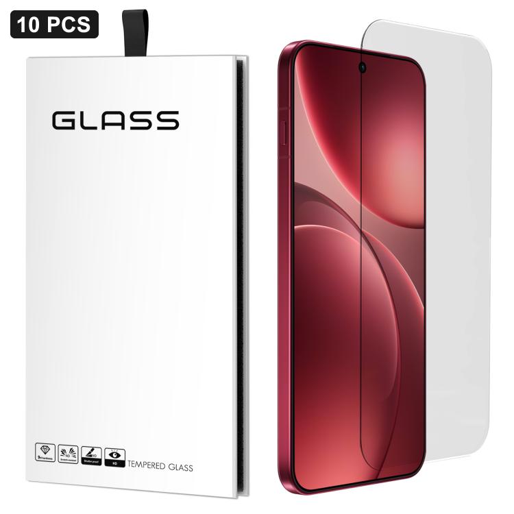 For OPPO Find X9 10pcs 3D Large Arc Half-Screen No White Border High-Aluminum Thick Adhesive HD Tempered Glass Film