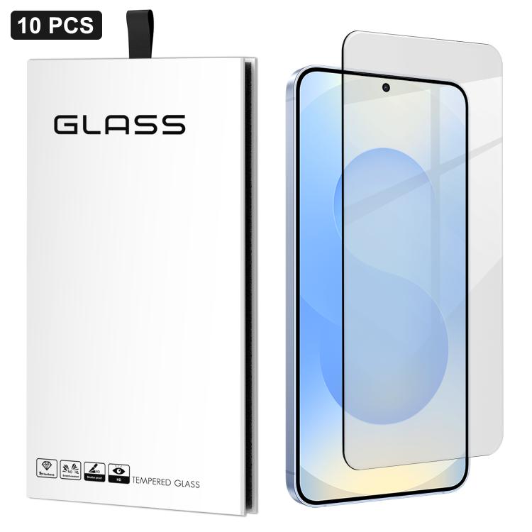 For Samsung Galaxy S25 5G 10pcs 3D Large Arc Half-Screen No White Border High-Aluminum Thick Adhesive HD Tempered Glass Film