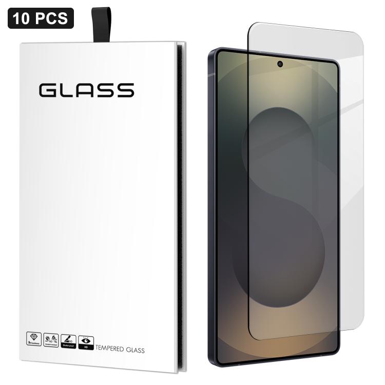 For Samsung Galaxy S25 Ultra 5G 10pcs 3D Large Arc Half-Screen No White Border High-Aluminum Thick Adhesive HD Tempered Glass Film