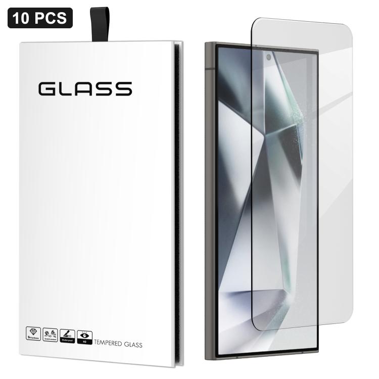 For Samsung Galaxy S24 Ultra 5G 10pcs 3D Large Arc Half-Screen No White Border High-Aluminum Thick Adhesive HD Tempered Glass Film