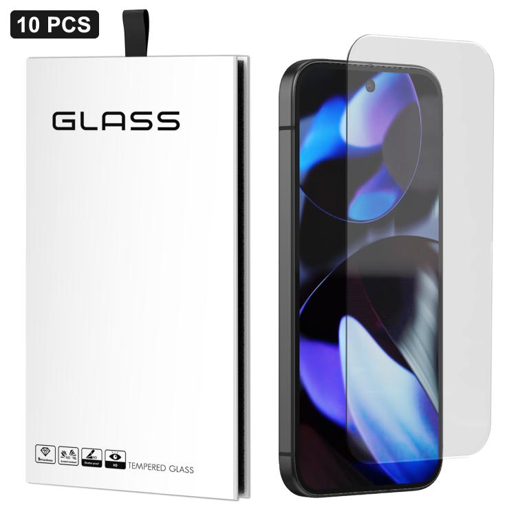 For Google Pixel 9 10pcs 3D Large Arc Half-Screen No White Border High-Aluminum Thick Adhesive HD Tempered Glass Film