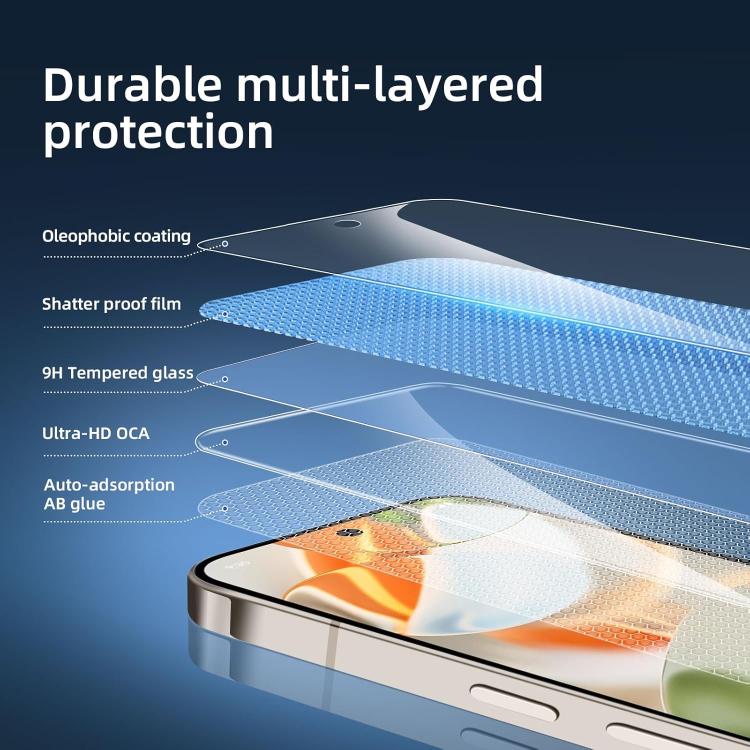 For Google Pixel 9 Pro 10pcs 3D Large Arc Half-Screen No White Border High-Aluminum Thick Adhesive HD Tempered Glass Film