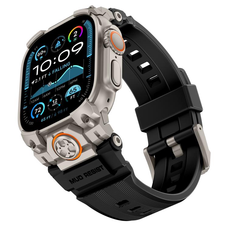 For Apple Watch Ultra 3 / 2 / 1 49mm Metal Customised Armour Silicone Watch Band
