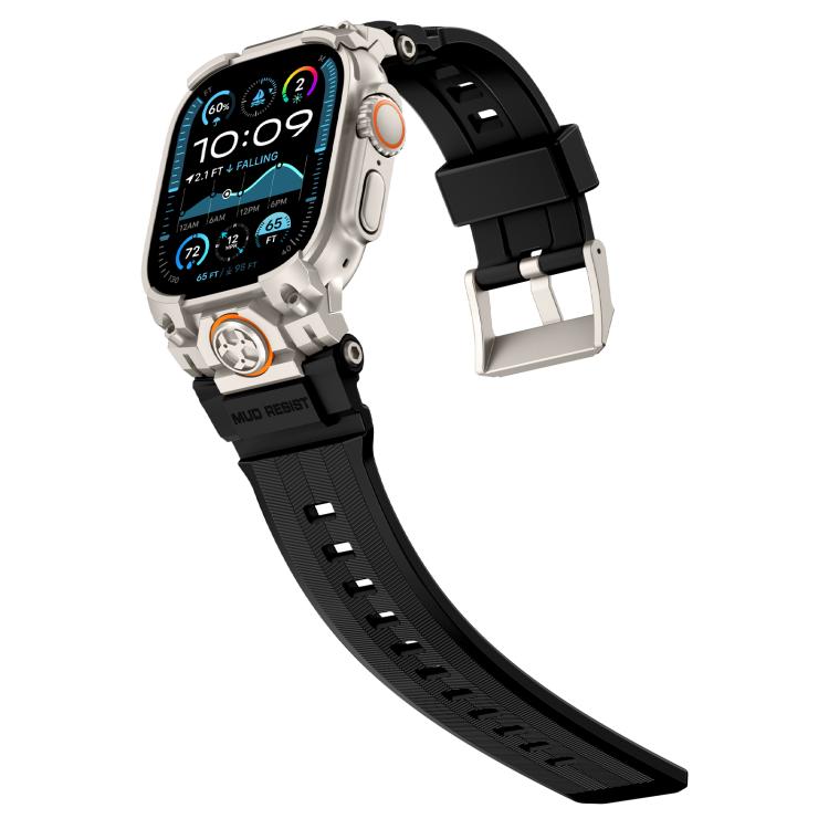 For Apple Watch Ultra 3 / 2 / 1 49mm Metal Customised Armour Silicone Watch Band