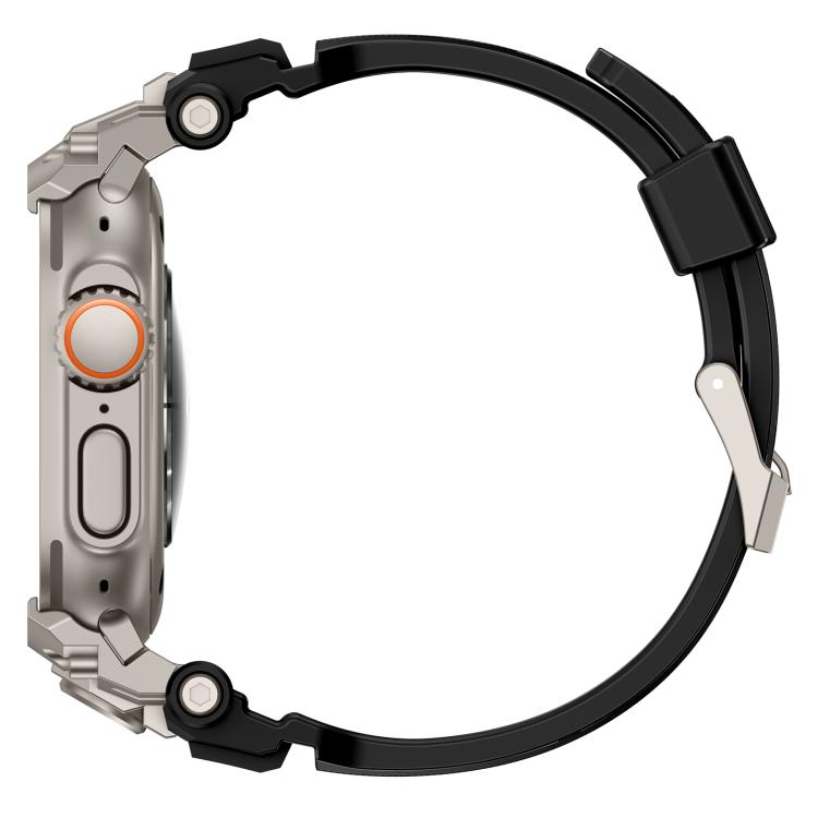 For Apple Watch Ultra 3 / 2 / 1 49mm Metal Customised Armour Silicone Watch Band