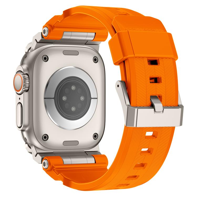 For Apple Watch Ultra 3 / 2 / 1 49mm Metal Customised Armour Silicone Watch Band