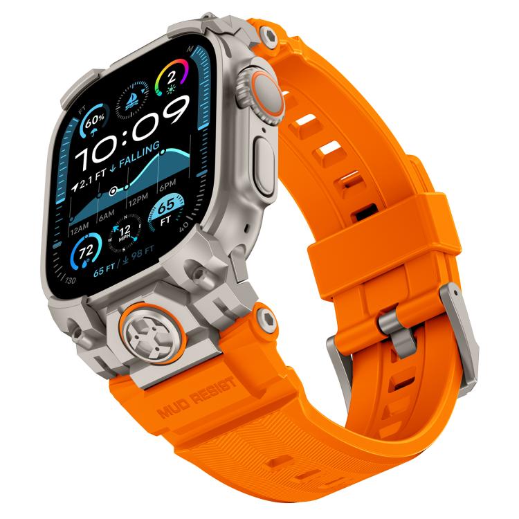 For Apple Watch Ultra 3 / 2 / 1 49mm Metal Customised Armour Silicone Watch Band