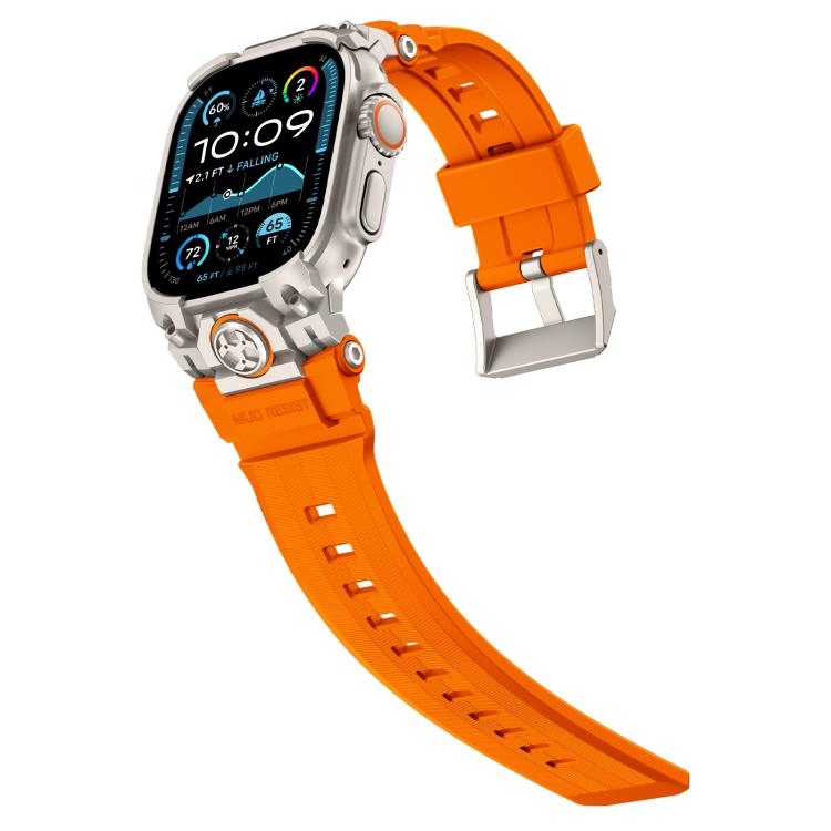 For Apple Watch Ultra 3 / 2 / 1 49mm Metal Customised Armour Silicone Watch Band