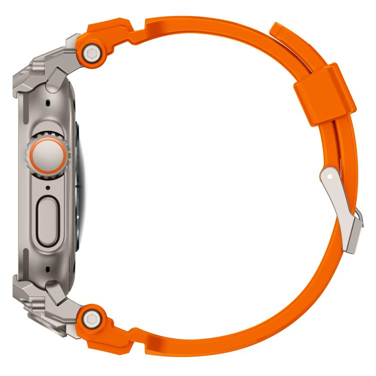 For Apple Watch Ultra 3 / 2 / 1 49mm Metal Customised Armour Silicone Watch Band