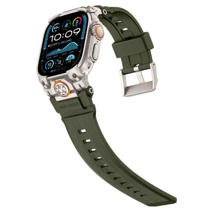 For Apple Watch Ultra 3 / 2 / 1 49mm Metal Customised Armour Silicone Watch Band