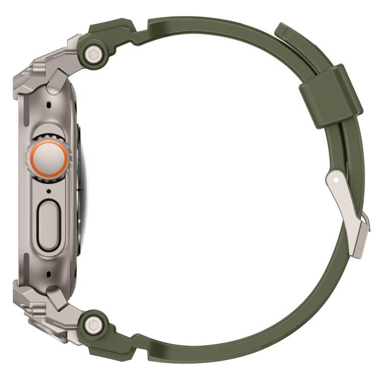 For Apple Watch Ultra 3 / 2 / 1 49mm Metal Customised Armour Silicone Watch Band