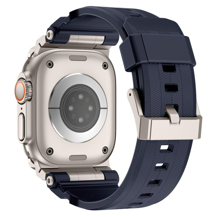 For Apple Watch Ultra 3 / 2 / 1 49mm Metal Customised Armour Silicone Watch Band