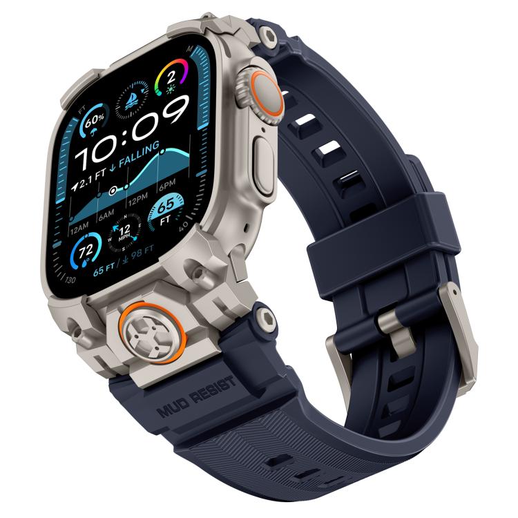 For Apple Watch Ultra 3 / 2 / 1 49mm Metal Customised Armour Silicone Watch Band