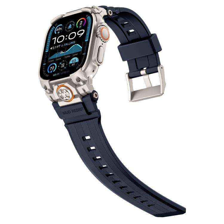 For Apple Watch Ultra 3 / 2 / 1 49mm Metal Customised Armour Silicone Watch Band