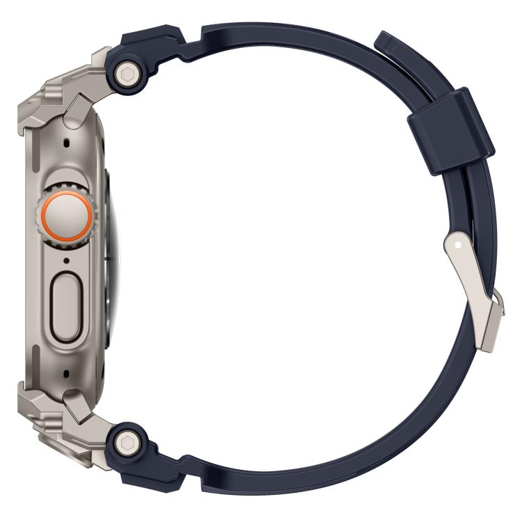 For Apple Watch Ultra 3 / 2 / 1 49mm Metal Customised Armour Silicone Watch Band
