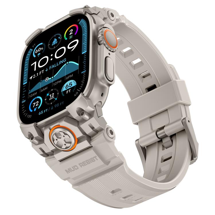 For Apple Watch Ultra 3 / 2 / 1 49mm Metal Customised Armour Silicone Watch Band