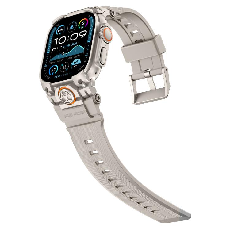 For Apple Watch Ultra 3 / 2 / 1 49mm Metal Customised Armour Silicone Watch Band