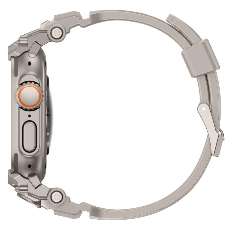For Apple Watch Ultra 3 / 2 / 1 49mm Metal Customised Armour Silicone Watch Band