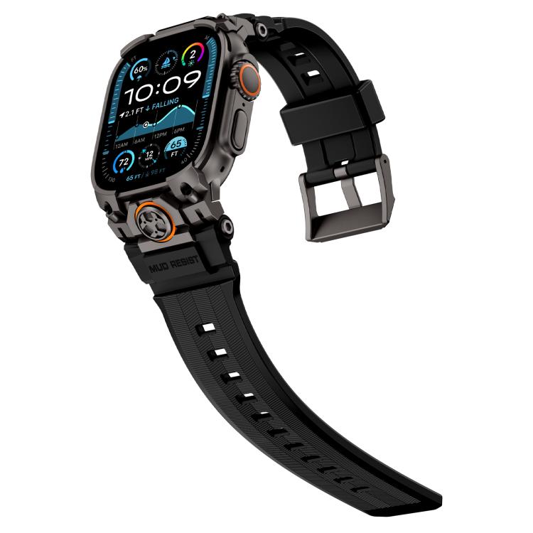 For Apple Watch Ultra 3 / 2 / 1 49mm Metal Customised Armour Silicone Watch Band