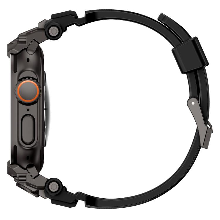 For Apple Watch Ultra 3 / 2 / 1 49mm Metal Customised Armour Silicone Watch Band