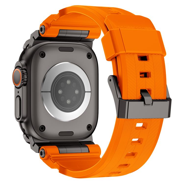 For Apple Watch Ultra 3 / 2 / 1 49mm Metal Customised Armour Silicone Watch Band