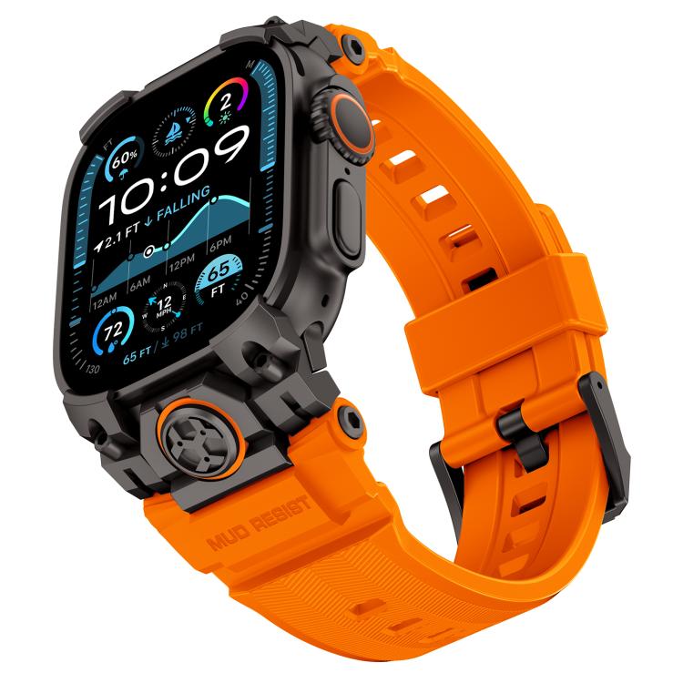 For Apple Watch Ultra 3 / 2 / 1 49mm Metal Customised Armour Silicone Watch Band