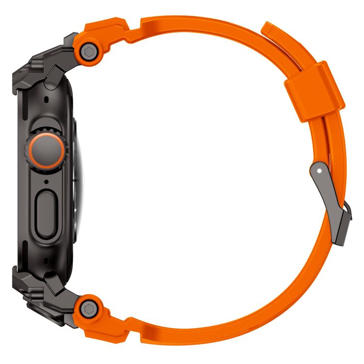 For Apple Watch Ultra 3 / 2 / 1 49mm Metal Customised Armour Silicone Watch Band