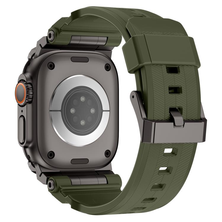 For Apple Watch Ultra 3 / 2 / 1 49mm Metal Customised Armour Silicone Watch Band