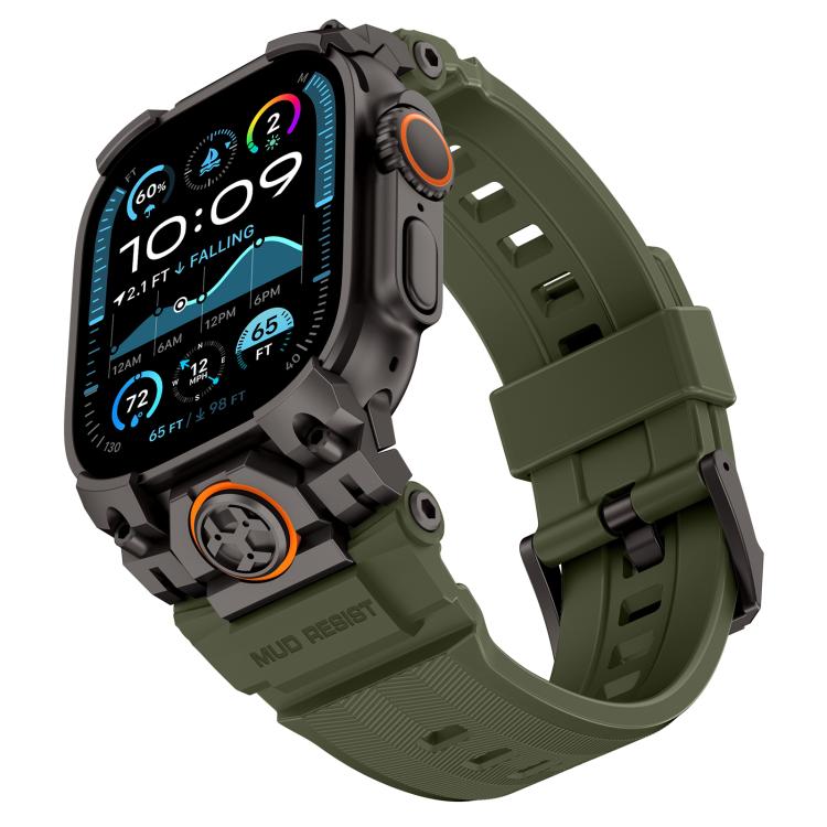 For Apple Watch Ultra 3 / 2 / 1 49mm Metal Customised Armour Silicone Watch Band