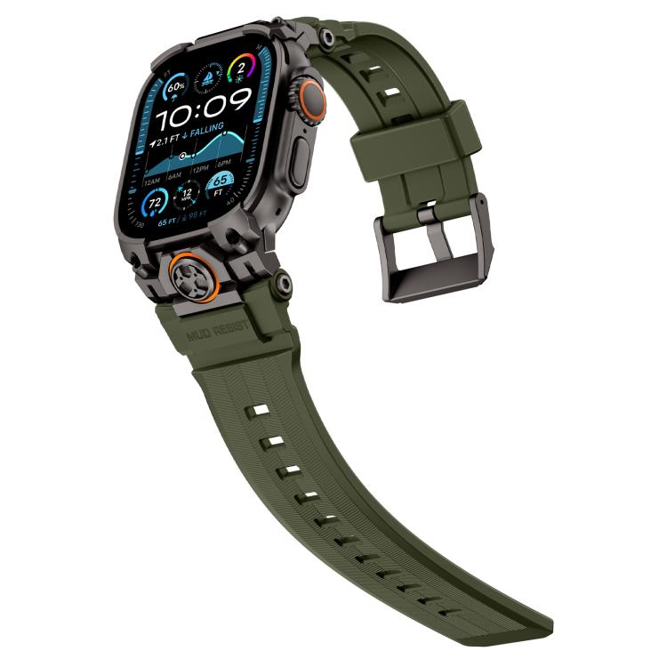 For Apple Watch Ultra 3 / 2 / 1 49mm Metal Customised Armour Silicone Watch Band