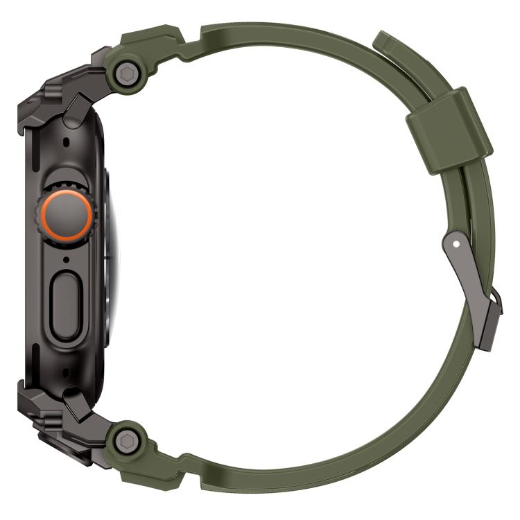 For Apple Watch Ultra 3 / 2 / 1 49mm Metal Customised Armour Silicone Watch Band