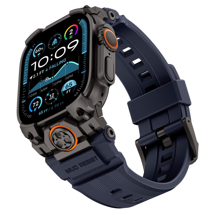 For Apple Watch Ultra 3 / 2 / 1 49mm Metal Customised Armour Silicone Watch Band