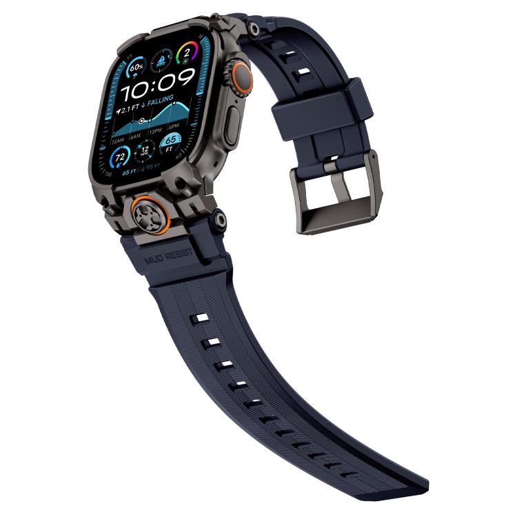 For Apple Watch Ultra 3 / 2 / 1 49mm Metal Customised Armour Silicone Watch Band