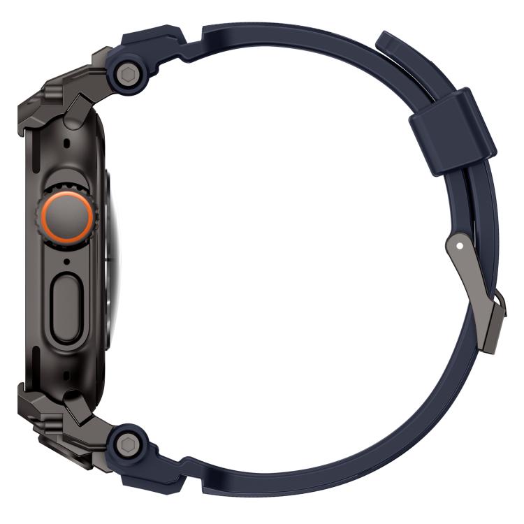 For Apple Watch Ultra 3 / 2 / 1 49mm Metal Customised Armour Silicone Watch Band