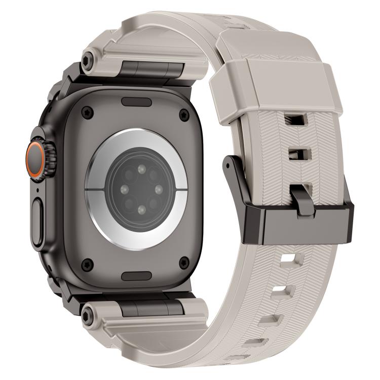 For Apple Watch Ultra 3 / 2 / 1 49mm Metal Customised Armour Silicone Watch Band