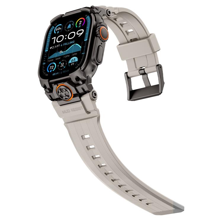 For Apple Watch Ultra 3 / 2 / 1 49mm Metal Customised Armour Silicone Watch Band