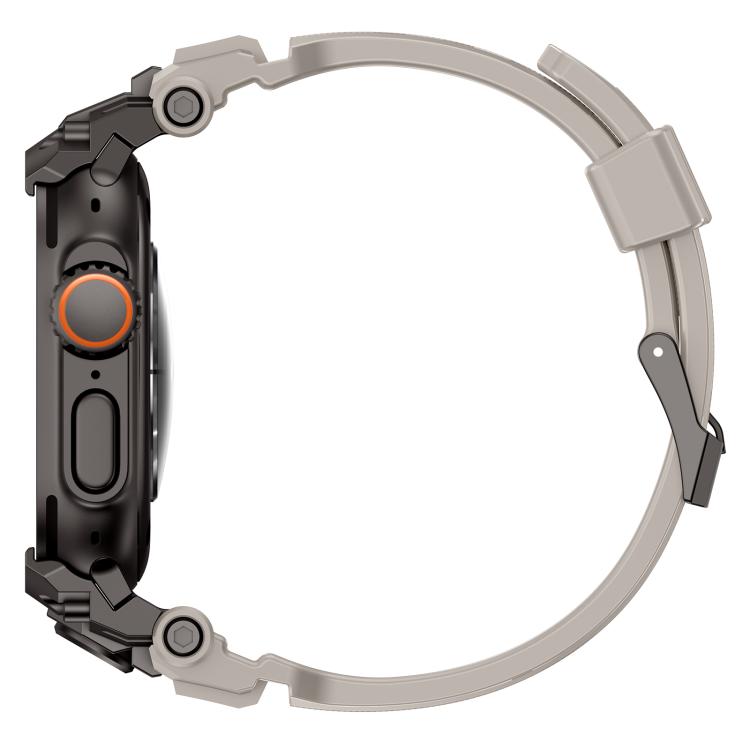 For Apple Watch Ultra 3 / 2 / 1 49mm Metal Customised Armour Silicone Watch Band