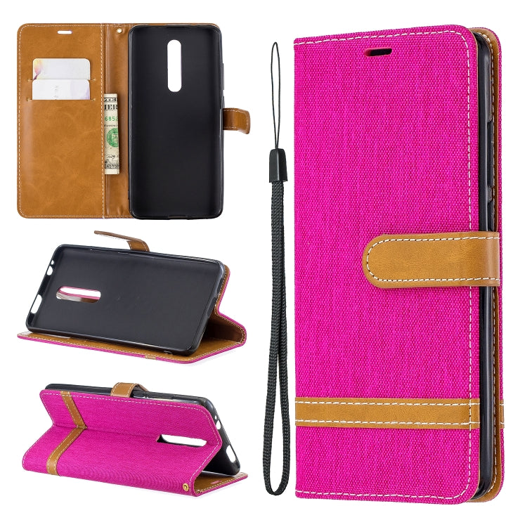Color Matching Denim Texture Leather Case for Xiaomi Redmi K20 & K20 Pro, with Holder & Card Slots & Wallet & Lanyard