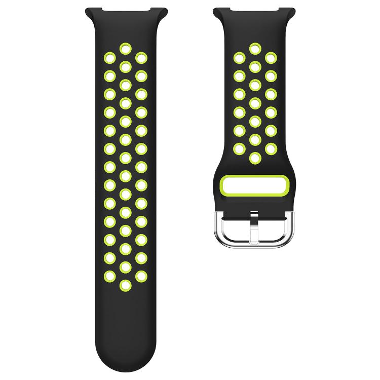 For Samsung Galaxy Watch8 / Watch8 Classic Round Holes Silver Buckle Two Color Silicone Watch Band
