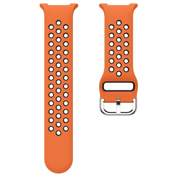 For Samsung Galaxy Watch8 / Watch8 Classic Round Holes Silver Buckle Two Color Silicone Watch Band