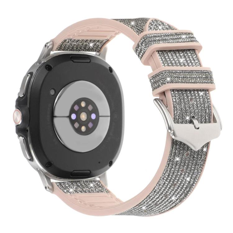 For Samsung Galaxy Watch8 / Watch8 Classic Glitter Skin Vegan Leather Silicone Watch Band