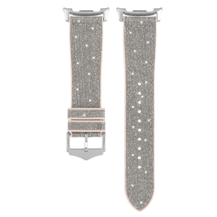 For Samsung Galaxy Watch8 / Watch8 Classic Glitter Skin Vegan Leather Silicone Watch Band