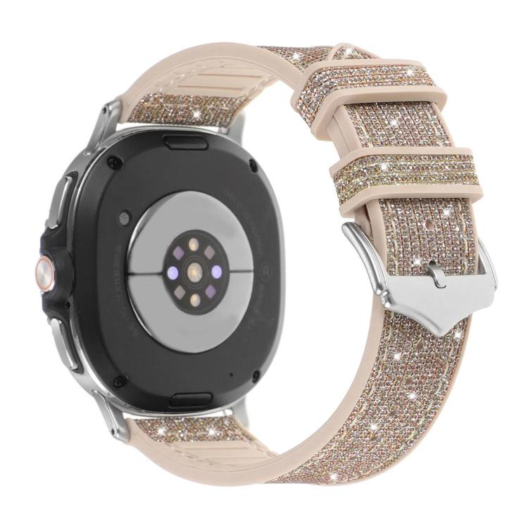 For Samsung Galaxy Watch8 / Watch8 Classic Glitter Skin Vegan Leather Silicone Watch Band