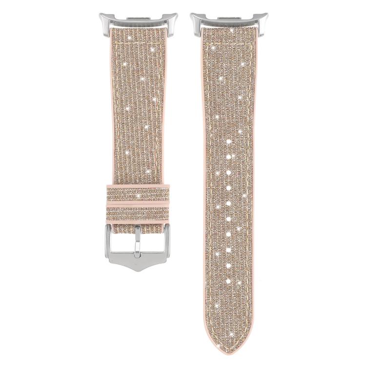 For Samsung Galaxy Watch8 / Watch8 Classic Glitter Skin Vegan Leather Silicone Watch Band