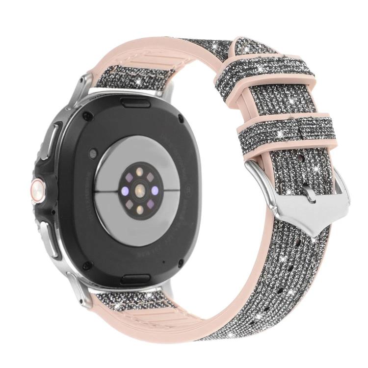 For Samsung Galaxy Watch8 / Watch8 Classic Glitter Skin Vegan Leather Silicone Watch Band